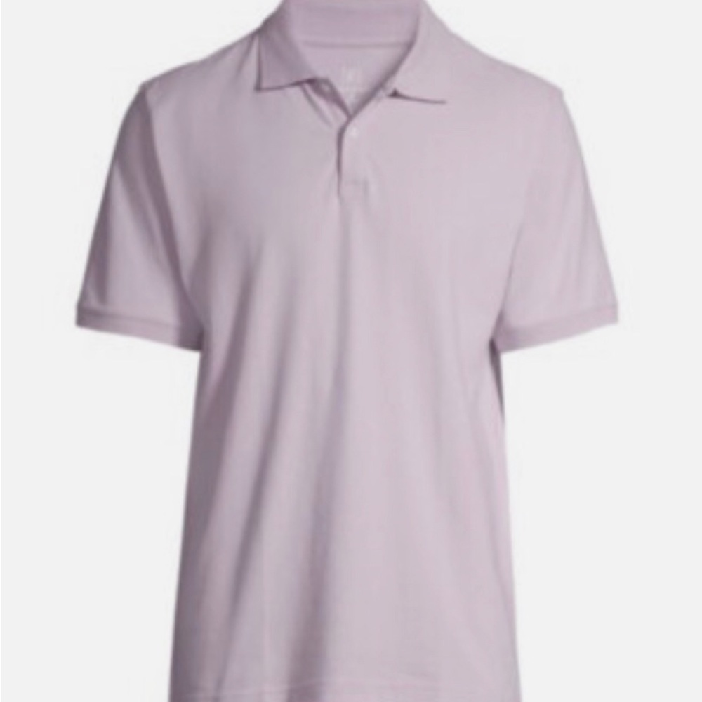 GEORGE Mens Polo Shirt Size 2XL 50-52 Lilac Short Sleeve Cotton Poly Spandex New
